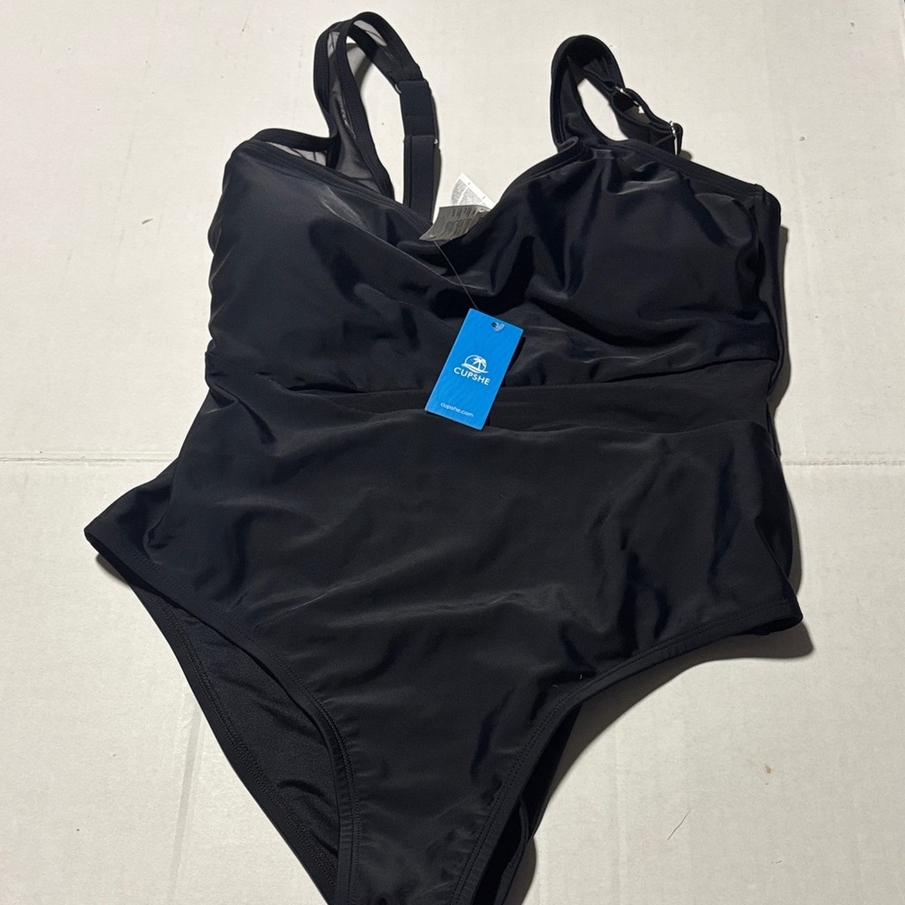 Black Women's One-Piece Padded Swimsuit plus size